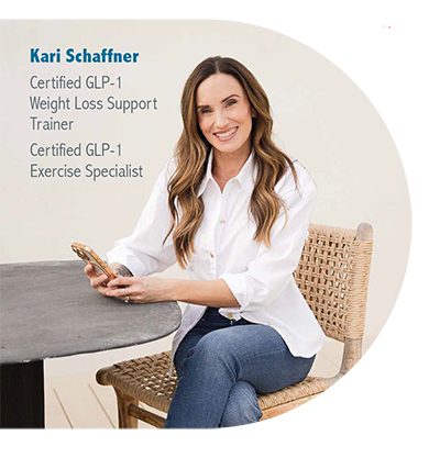 Kari Schaffner, GLP-1 Certified GLP-1 weight loss support trainer. Certified GLP-1 exercise specialist.